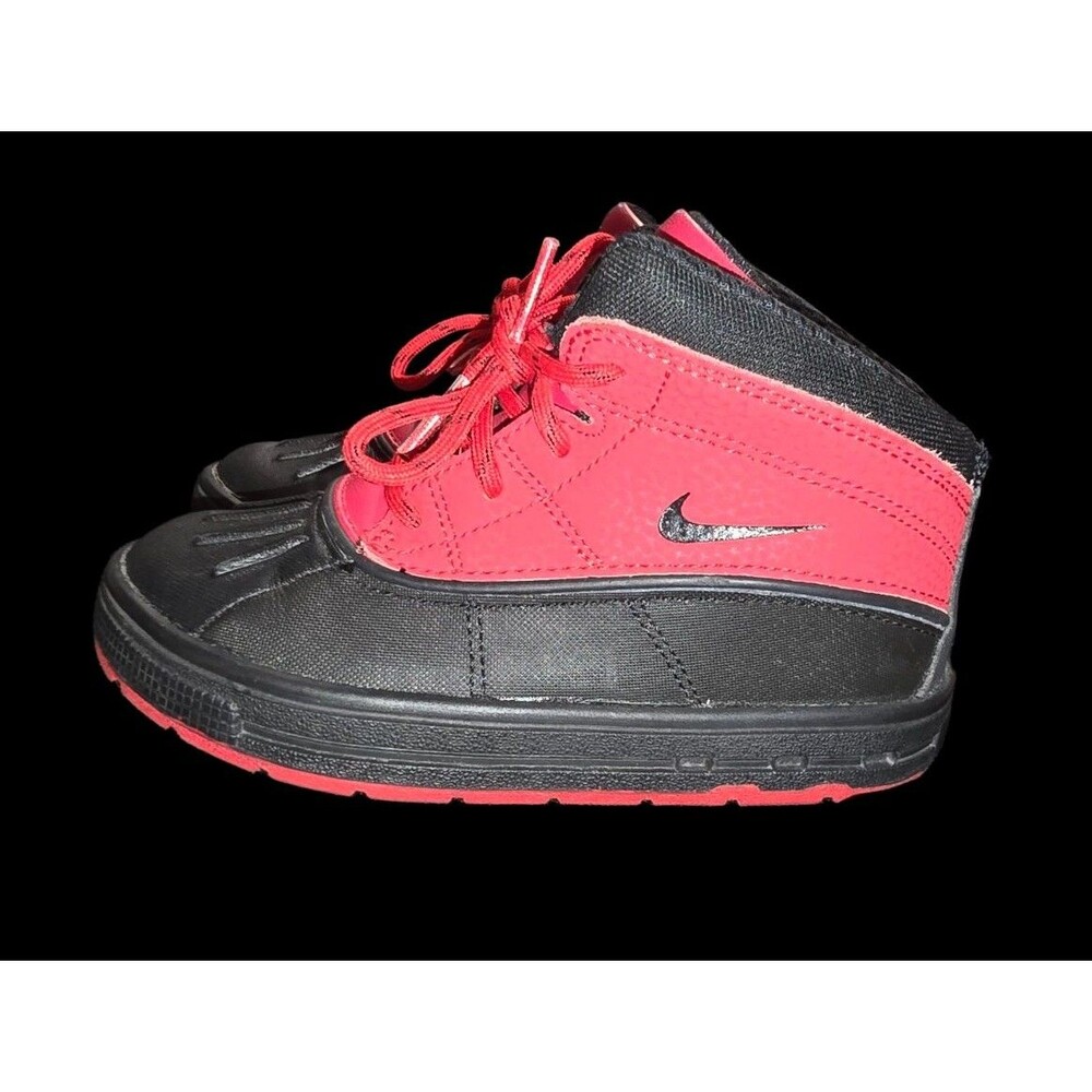Nike ACG Woodside Boots Kids 9C Red Black Leather Weatherproof 524874-601